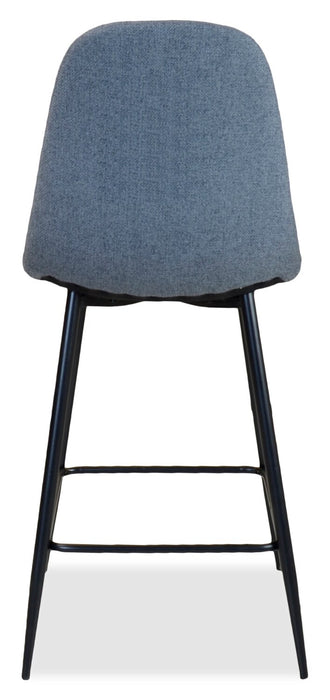 Jax Counter-Height Stool with Polyester Fabric, 26\"H, Metal - Charcoal
