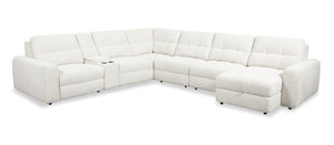 Scott Living Elevate Modular 7-Piece Right-Facing Chenille Fabric Power Reclining and Sliding Sectional - Beige