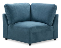Voyage Modular Fabric Corner Chair with Removable Back Cushions – Blue