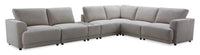 Voyage Modular 7-Piece Fabric Sectional with Console and Removable Back Cushions – Beige