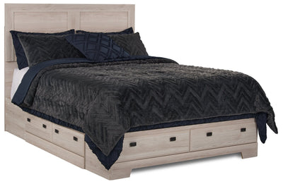 Yorkdale 6-Drawer Platform Bed with Headboard & Storage Frame, Made in Canada, White - Full Size | Lit plateforme Yorkdale fabriqué au Canada avec tête de lit et cadre de rangement à 6 tiroirs, blanc…