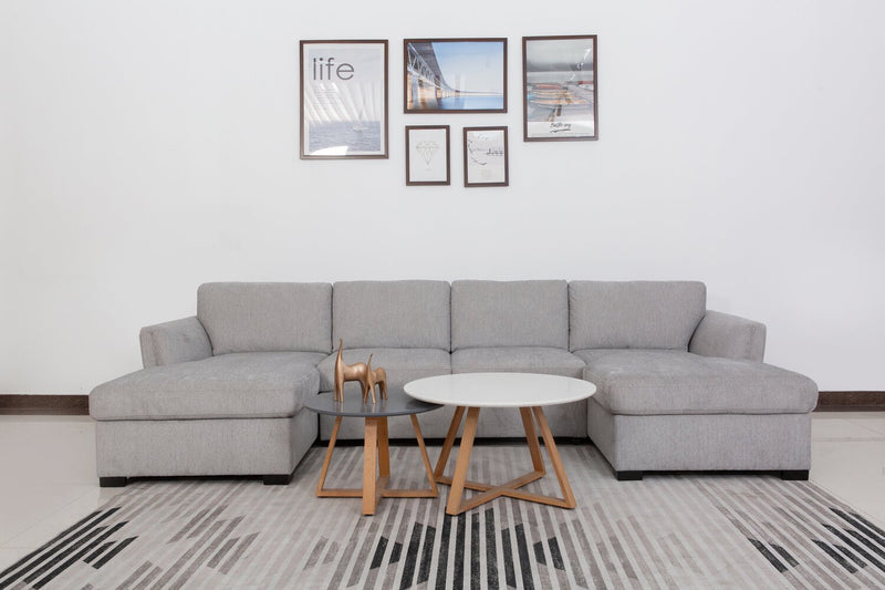 Vault 3-Piece Sectional with Sofa Bed Loveseat and Two Storage Chaises - Grey