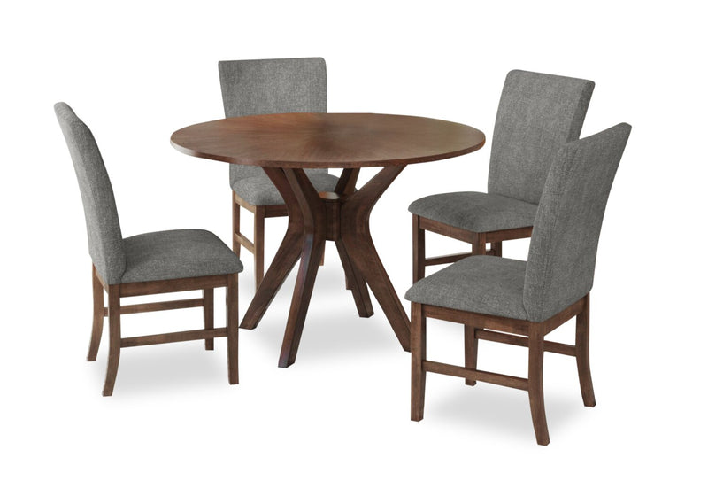 Rain 5-Piece Round Dining Set - Grey