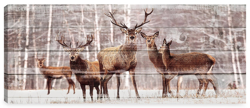 Deer Canvas Artwork - 20\" x 48\"