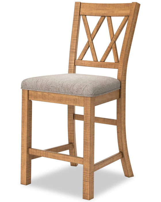 Archer 7pc Counter-Height Dining Package with 72-108\" Extension Table & 6 Chairs - Light Brown