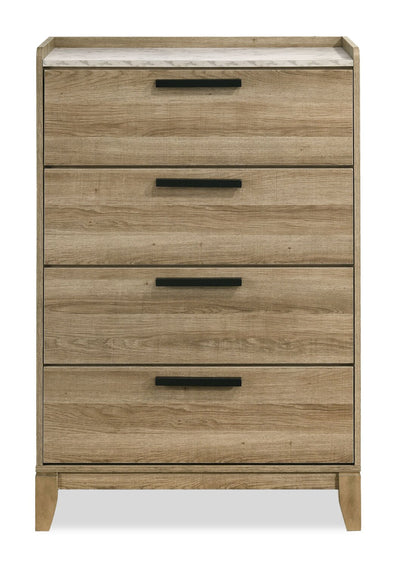 Sable Bedroom Chest of Drawers, 4-Drawer, 31"W x 47"H - Light Brown | Commode verticale de chambre à coucher Sable de 31 po (L) x 47 po (H) à 4 tiroirs - brun clair