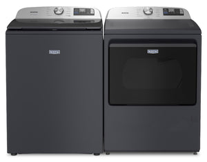 Maytag 6.0 Cu. Ft. Smart Top-Load Washer and 7.4 Cu. Ft. Gas Dryer – Midnight Steel 