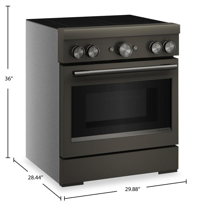 KitchenAid 30\" 4.1 Cu. Ft. Freestanding Convection Range with No Preheat Air Fry - Black Ore - KFIS930SBE