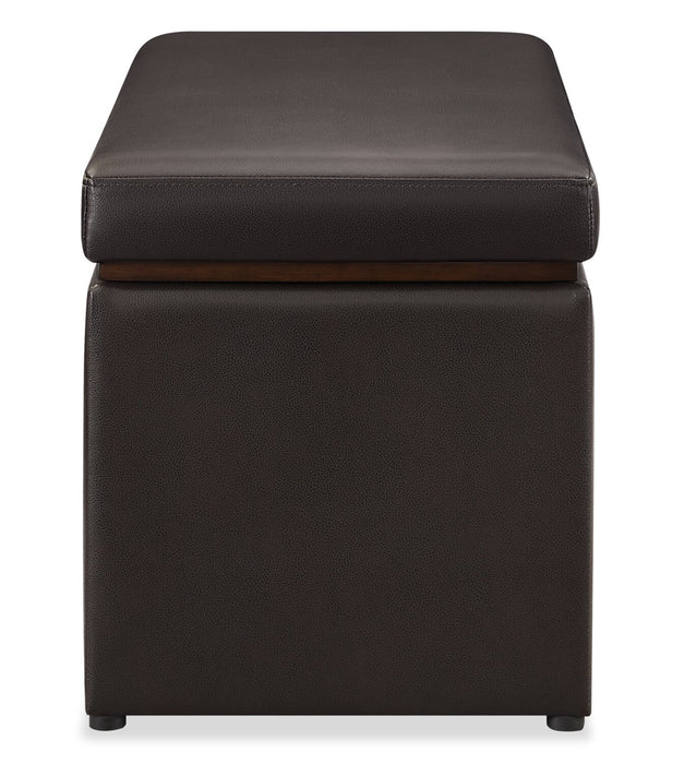 Edmonton 32\" Faux Leather Storage Ottoman - Espresso