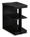 Julian 16” Contemporary Chairside Table with USB Ports - Black