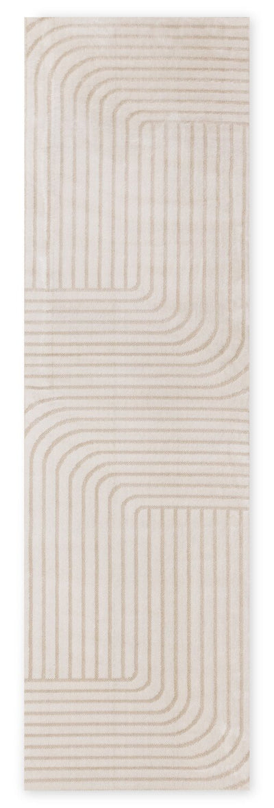 Fresh Washable Beige Rug with Modern Lines - 2'0" x 6'7"  | Carpette lavable Fresh beige à rayures modernes - 2 pi 0 po x 6 pi 7 po