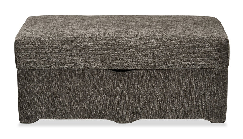 Made in Canada Lennox 40\" Chenille Fabric Storage Ottoman - Grey