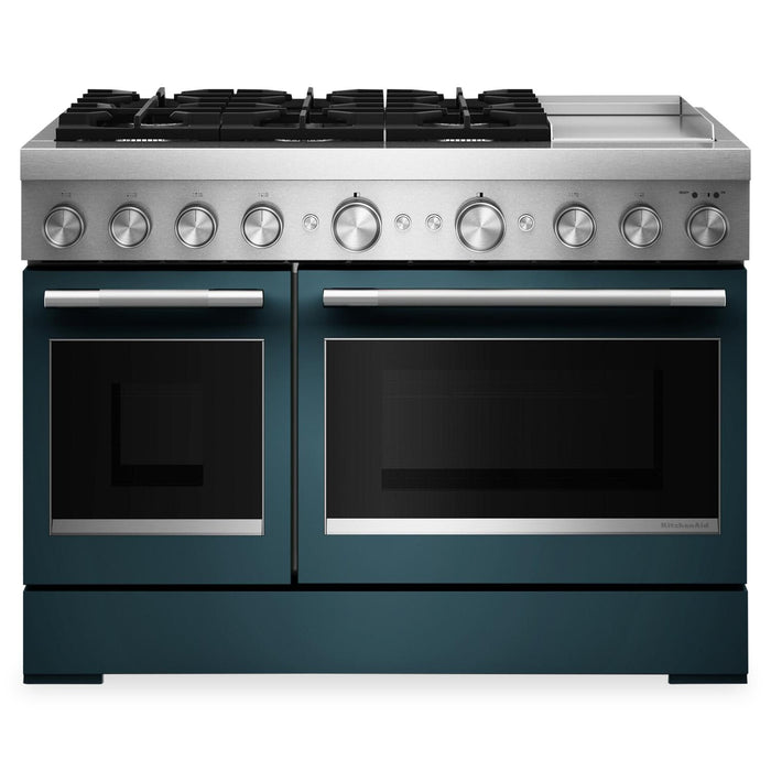 KitchenAid 6.3 Cu. Ft. 6 Burner Dual Fuel Range with Griddle – Agave - KFDD948SAG 