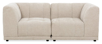Kort & Co. Oaklyn Modular 77" Fabric Loveseat with Tufted Seat Cushions - Beige | Causeuse modulaire Oaklyn Kort & Co. de 77 po en tissu avec coussins de siège capitonnés - beige