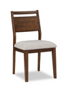 Vale Dining Chair with Polyester Fabric, Wood, Ladder-back - Brown & Beige