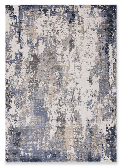 Lucas 6'7" x 9'6" Distressed Area Rug - Blue | Carpette Lucas vieillie 6 pi 7 po x 9 pi 6 po - bleue