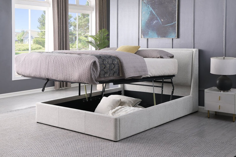 Nico Fabric Storage King Bed – Grey