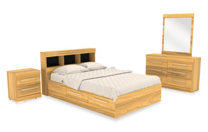 Riley 6-Piece Full Mates Bed with Headboard Bedroom Set – Natural