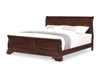 Marco Panel Bed with Headboard & Frame, Cherry Brown - King Size 