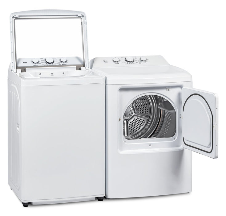 Midea 4.5 Cu. Ft. Top Load Agitator Washer and 7.0 Cu. Ft. Electric Dryer – White 