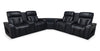 Zen 3-Piece Faux Leather Power Reclining Sectional with Massage and Two Refrigerator Consoles - Black