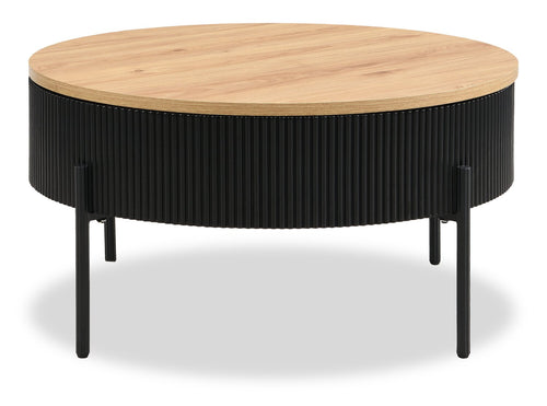 Trove 29.72" Coffee Table with Sliding Top and Storage - Black 