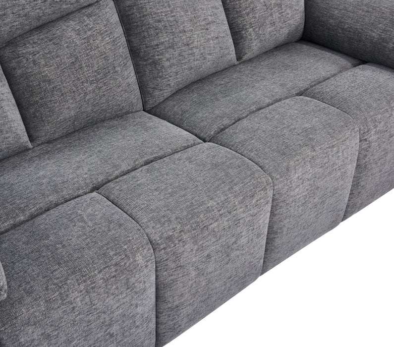 Blake 76.8\" Chenille Fabric Manual Reclining Sofa – Grey 