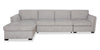 Vault 3-Piece Left-Facing Sectional with Sofa Bed Loveseat, Storage Chaise and Storage Chair - Grey