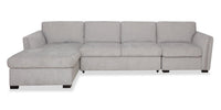Vault 3-Piece Left-Facing Sectional with Sofa Bed Loveseat, Storage Chaise and Storage Chair - Grey 