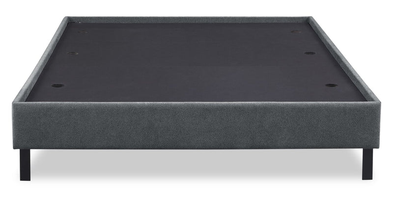 Amos Upholstered Platform Bed Base in Charcoal Fabric - King Size