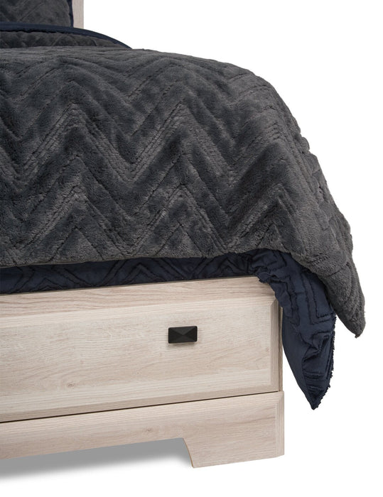 Yorkdale 6-Drawer Platform Bed with Headboard & Storage Frame, Made in Canada, White - Full Size