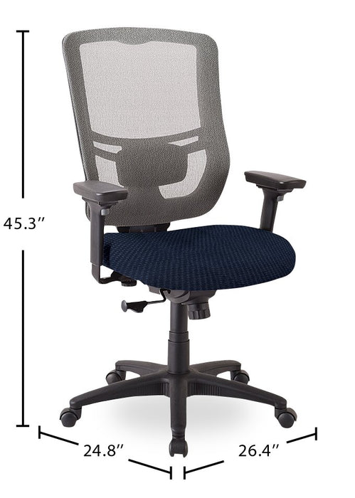 Tempur-Pedic Dante 26.4\" Office Chair - Navy with Mesh Back