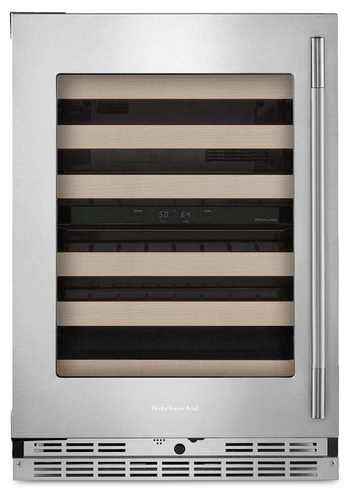 KitchenAid 24\" Undercounter Wine Cellar - PrintShield™ Stainless Steel - KUWL524SPS