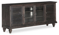 Baron 72” Rustic Pine TV Stand with Storage and Cable Management for TVs up to 80” - Weathered Charcoal 