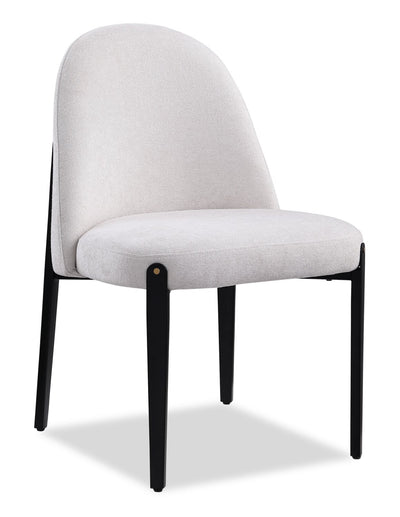 Kort & Co. Capri Dining Chair with Linen-Look Fabric, Metal - Beige | Chaise de salle à manger Capri de Kort & Co. en tissu d’apparence lin et en métal - beige