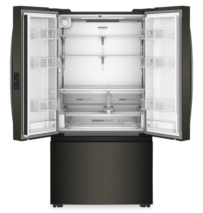 Whirlpool 36\" 24 Cu. Ft. True Counter Depth French Door Refrigerator – Black Stainless Steel - WRFC3036RV