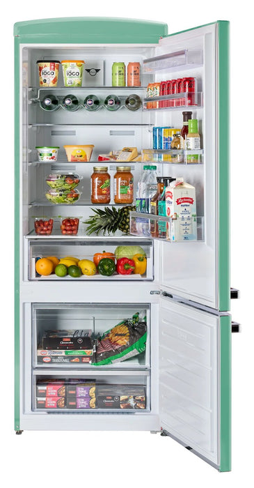 Unique Classic Retro 28\" 17 Cu Ft. Bottom Mount Refrigerator - Turquoise - UNQ-455L T AC