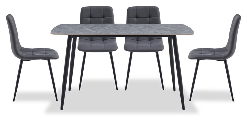 Arlo 5-Piece Dining Set - Charcoal