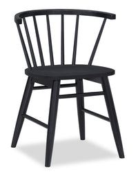 Remi Dining Chair with Curved Spindle-Back - Black 