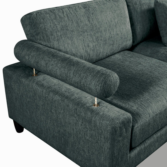 Lounge 5-Piece Chenille Modular Sectional – Grey