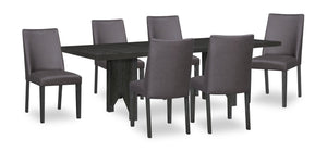 Emery 7pc Dining Set with Table & 6 Chairs, Wood, 72-96