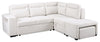Primo Coast 3-Piece Right-Facing Ivory White Fabric Sleeper Sectional with Storage Chaise and Storage Armrest