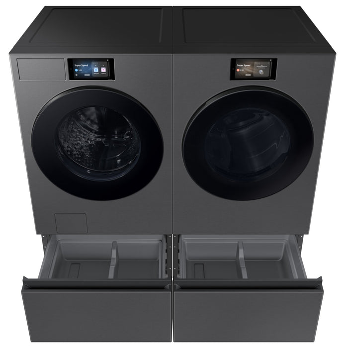 Samsung Bespoke 6.1 Cu. Ft. Front Load Washer and 7.6 Cu. Ft. Electric Dryer – Dark Steel