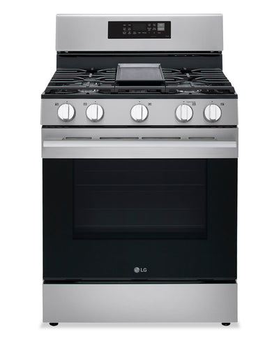 LG 6.3 Cu. Ft. Smart Gas Range with Air Fry - LRGN6323Y | Cuisinière intelligente à gaz LG de 6,3 pi3 avec friture à air - acier inoxydable - LRGN6323Y
