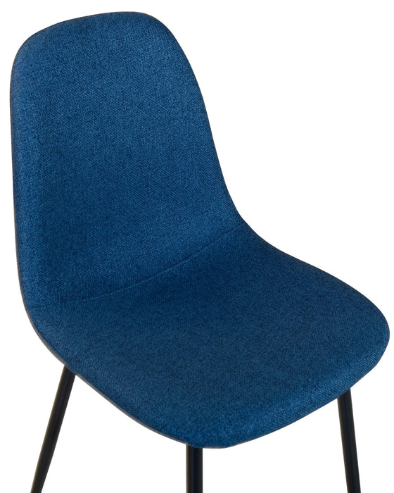 Jax Dining Chair with Polyester Fabric, Metal - Blue