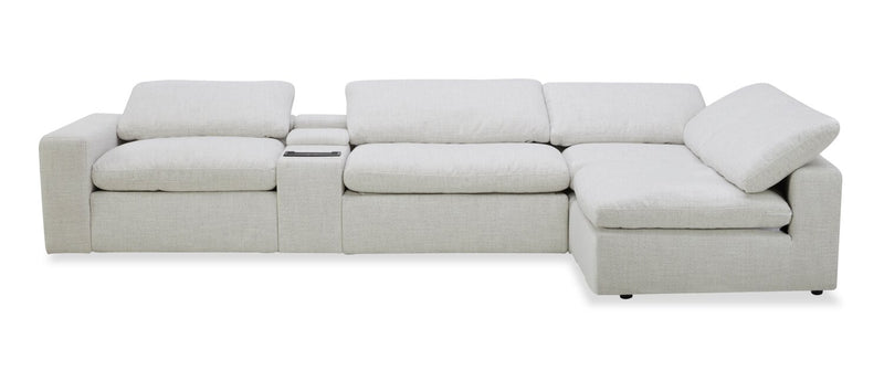 Sky Modular 5-piece Fabric Power Sectional – Nathan Wheat 
