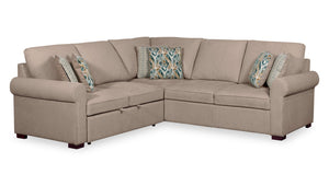 Scott Living Haven 3-Piece Chenille Fabric Sleeper Sectional - Taupe