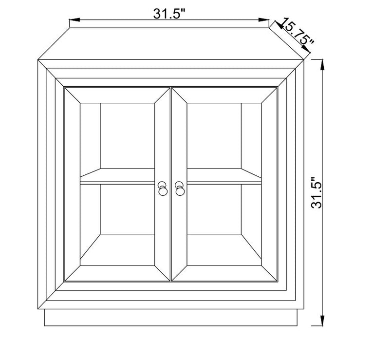 Roxie 31.5” Accent Cabinet with Glass Doors and LED Lighting - Silver