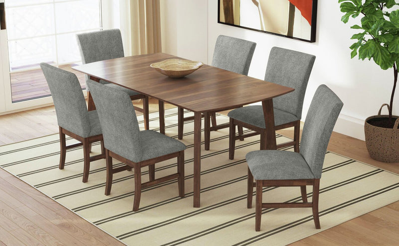 Rain 7-Piece Rectangle Dining Set - Grey