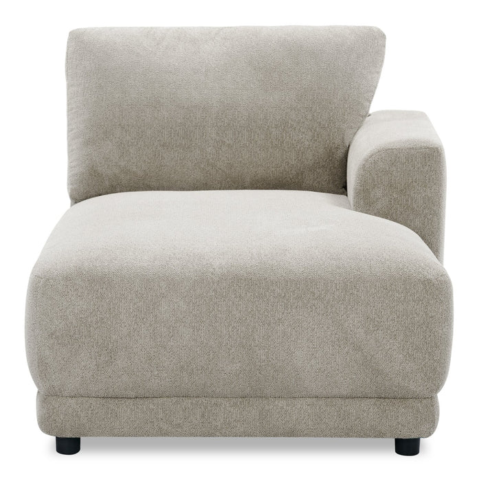 Voyage Modular Fabric Right-Facing Chaise with Removable Back Cushions – Beige